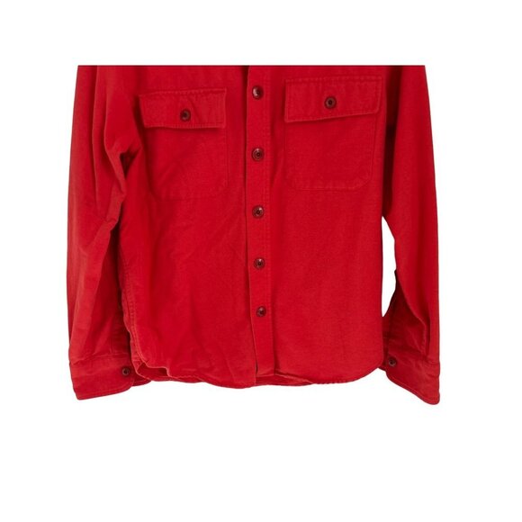 L.L. Beam Cotton Fleece Shirt Button-down Front Pockets Long Sleeve Size Large - Picture 4 of 10